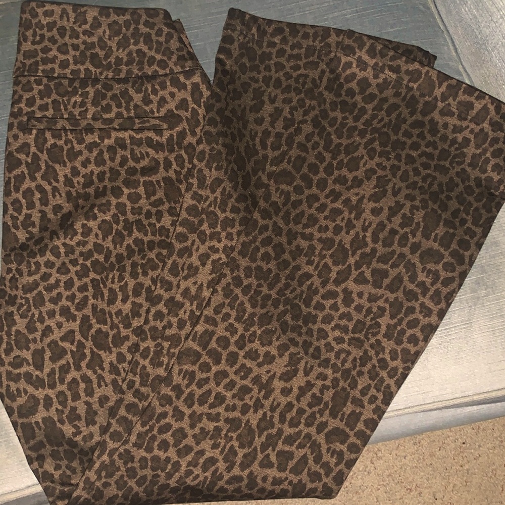 NY&C Ladies Wide Leg Blk/Browm Animal Print Pants NWT. Size S